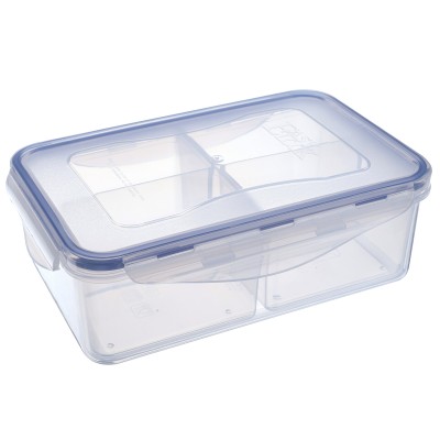 4 Grid Food Grade Transparent Bpa Free Eco-Friendly Food Plastic Storage Container With Lids