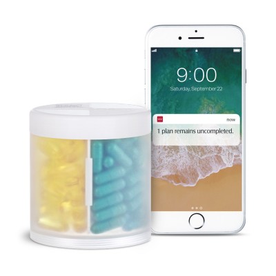 KIGI Cool Easy Open Tower White Round Travel Weekly 7 day Extra Large Pill Organizer App