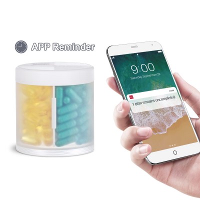 Transparent White Eco Friendly Plastic Medical Pill Dispenser Jar Box