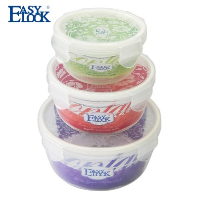 Wholesale Recycled Fruits Food Grade Microwavable Round Food Storage Containers Plastic Set