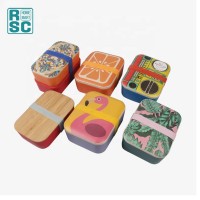 Eco Biodegradable Cartoon Bento Box Bamboo Fiber Storage Container Children/Adult Lunch Box