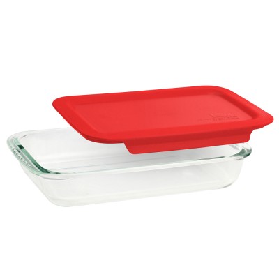 [1600ml 54.1oz 6.4 cup] EASYLOCK Rectangular Oven Glass Baking Dishes with Lid On Sale